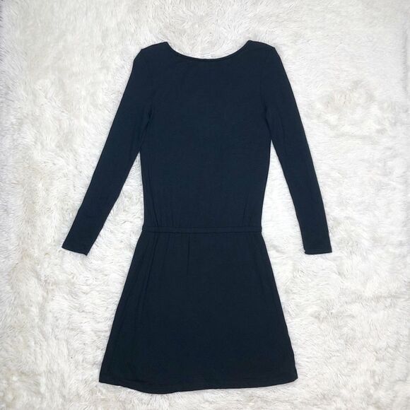 Daily Ritual Black Long Sleeve Drawstring Dress XS - Picture 4 of 9